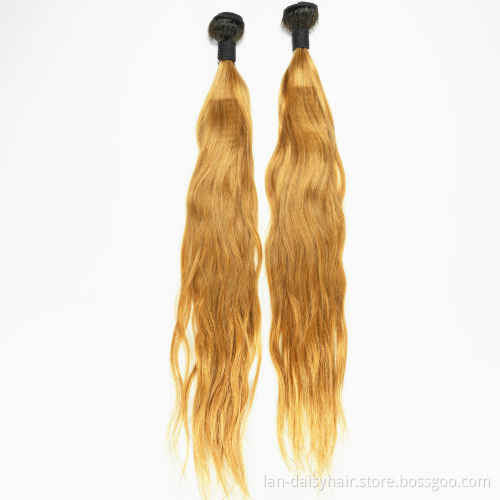 Lan-Daisy Honey Brazilian Straight Ombre Human Hair Bundles  8-26 Inches Blonde Straight Bundles Ombre Bundles Remy T27 Color